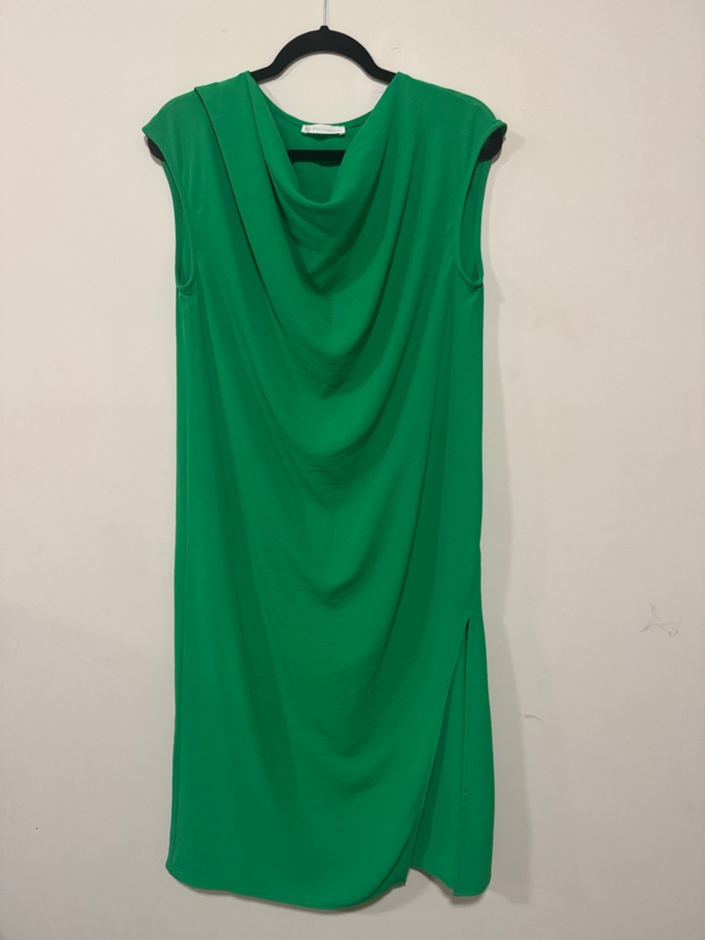 Draped Midi Dress in Emerald Green